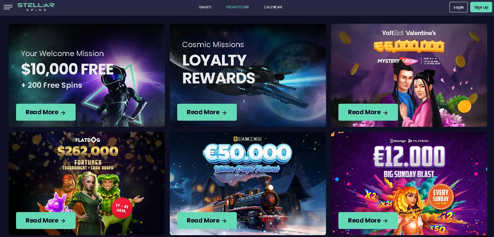 Bonuses and promotions at Stellar Spins casino